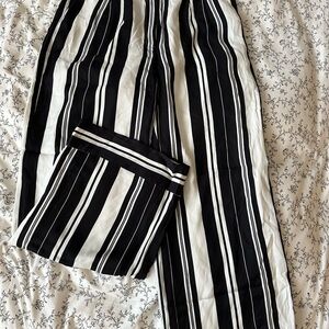 Chelsea Black and White Striped Pants